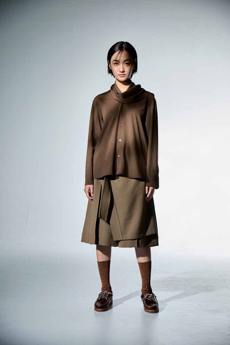 造型領襯衫 - 女上衣/長袖上衣 - 其他材質 