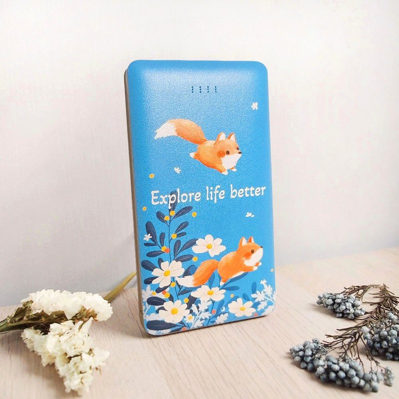 10000mAh 雙線行動電源 - 狐狸探索 - 行動電源/充電線 - 塑膠 藍色