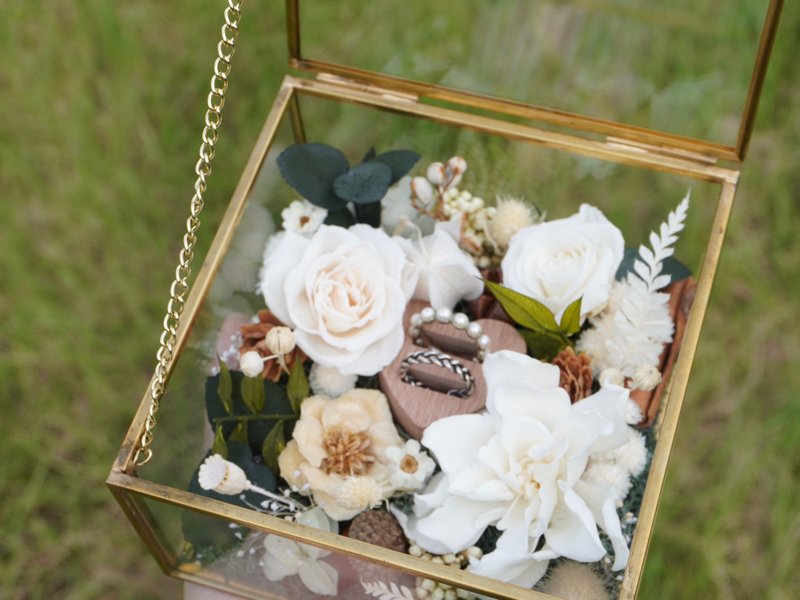 - Preserved Flower Jewelry Box - Customized Ring Box Ring Box Jewelry Box Flower Box Wedding Gift - Dried Flowers & Bouquets - Plants & Flowers 