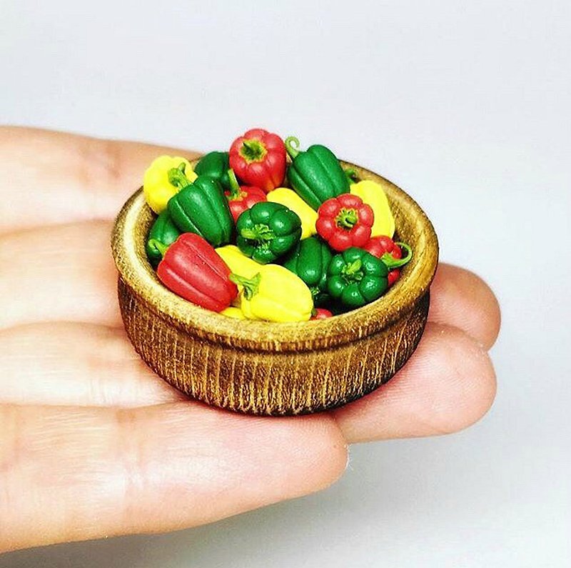 Dollhouse miniature 1:12 Sweet Bulgarian pepper! - ของเล่นเด็ก - ดินเหนียว 