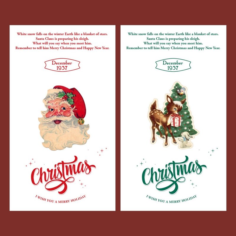 Christmas Stickers Santa Stickers Winter Christmas Packaging (45 sheets)ステッカー - สติกเกอร์ - กระดาษ 