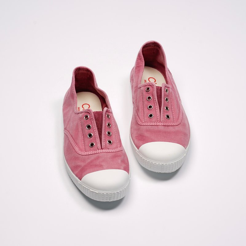 西班牙國民帆布鞋 CIENTA  70777 42 粉紅色 洗舊布料 大人 - 女款休閒鞋 - 棉．麻 粉紅色