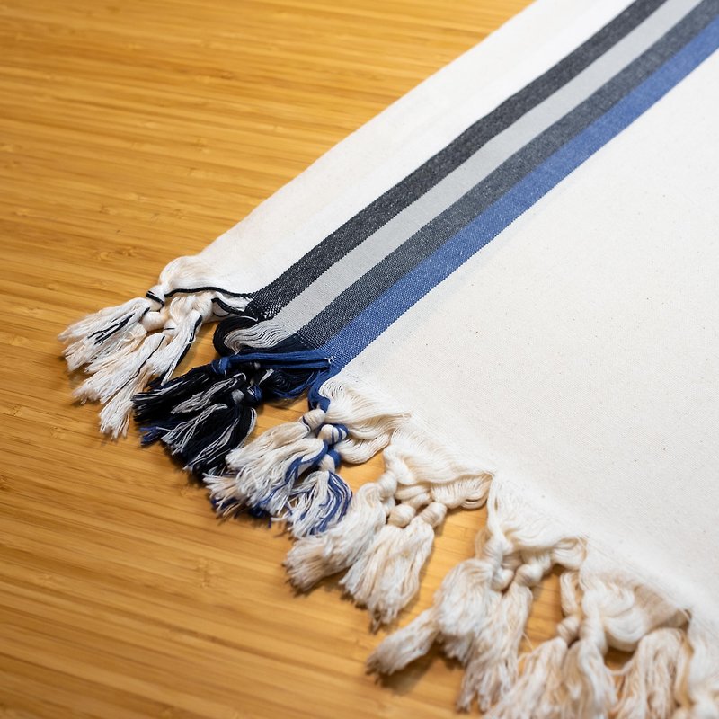 【新月】Buldan Peştamal土耳其布爾丹手工織巾 - 圍巾/披肩 - 棉．麻 藍色