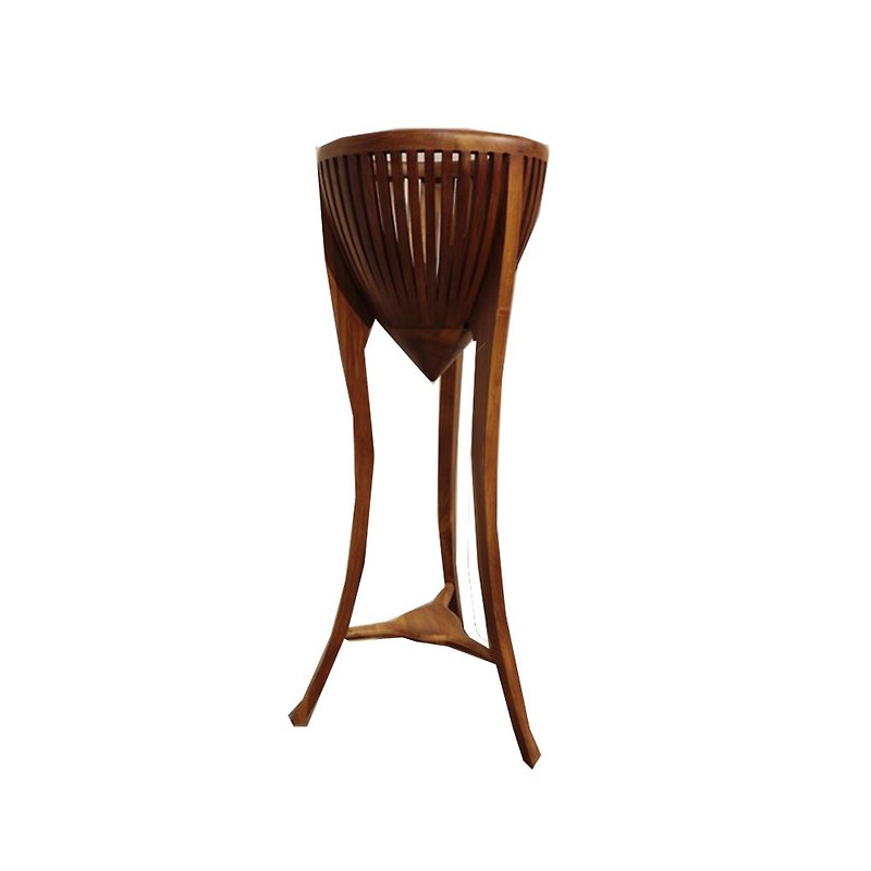 [Jidi City 100% Teak Furniture] PP570A Three Styles of Nanyang Style Flower Tables (Single Piece/High) Basket - Plants - Wood 