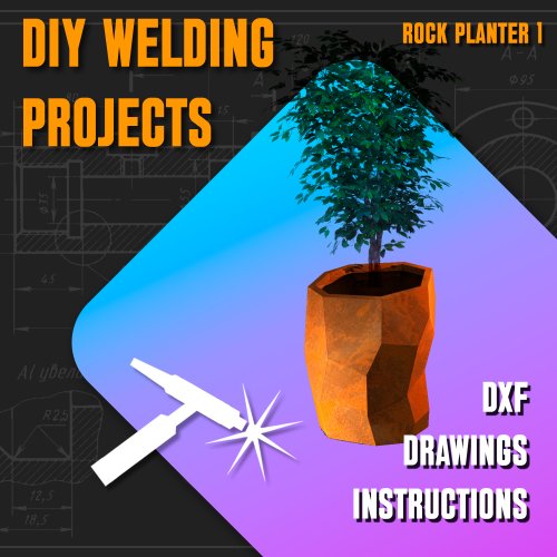 DIY Welding Projects Welding Project Plans Drawings Rock Planter (DXF, PDF)