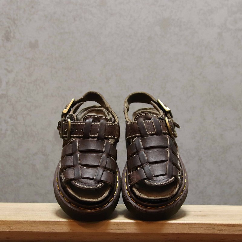Tsubasa.Y Ancient House Dark Brown 004 Martin Sandals, Dr.Martens England - Sandals - Genuine Leather 