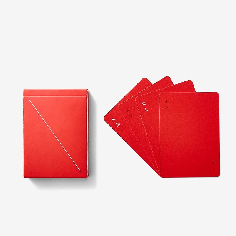 美國Areaware | Minim極簡主義撲克牌 - 璀燦紅 台灣製造 MIT - 桌遊/牌卡 - 塑膠 紅色