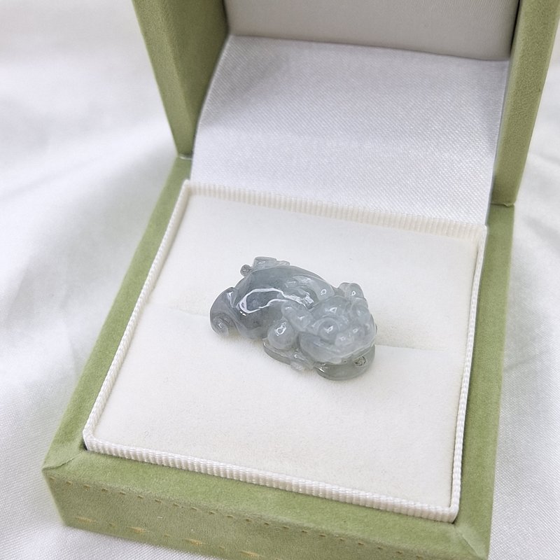 冰膠烏雞 避邪 招財 貔貅手牌 吊墜 | 天然緬甸玉A貨翡翠 - 項鍊 - 玉石 