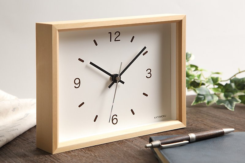 KATOMOKU dual use clock 2 メープル km-53N 置き時計 掛け時計 連続秒針 日本製 - 時計 - 木製 カーキ