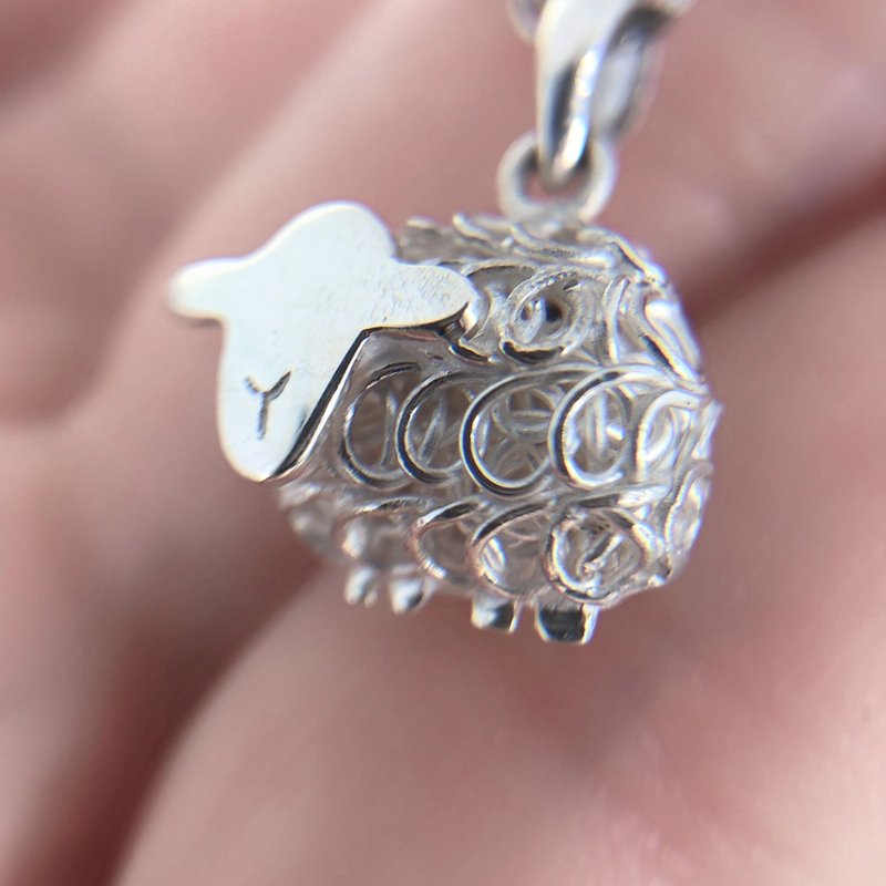 Little Lamb Cotton - Silver Pendant Necklace Christian Gift Religious Jewelry - สร้อยคอ - เงิน 