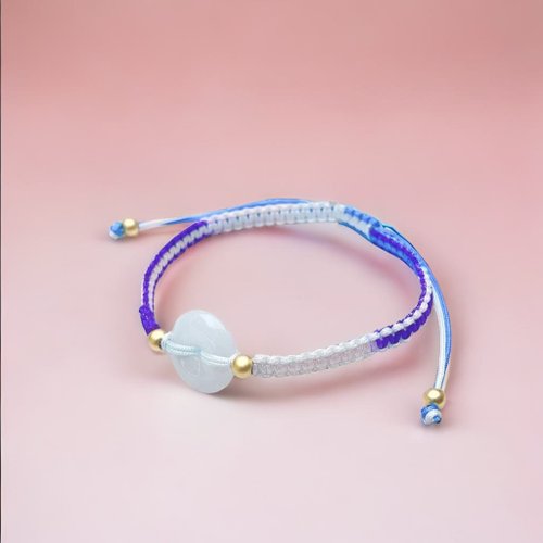瓔珞珠寶盒 E.L.Jewelry Box 【願‧平安】冰種翡翠平安扣編織手鍊 | 天然緬甸A貨翡翠 | 送禮