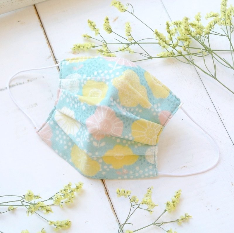 TEMARIYA | handmade mask Flower hail Mint | Made in japan - หน้ากาก - ผ้าฝ้าย/ผ้าลินิน สีเขียว