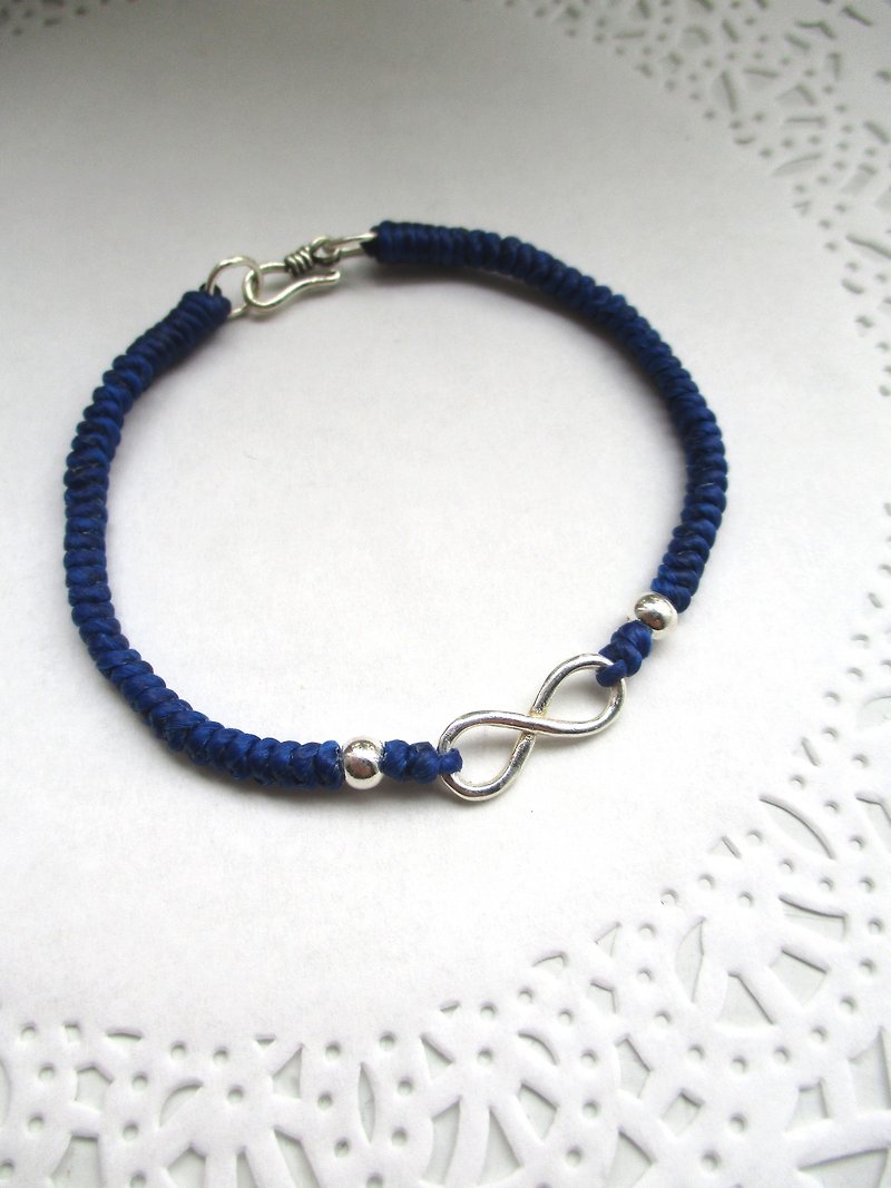 925 sterling silver infinite (silk wax line bracelet) (note column fill in the color) - สร้อยข้อมือ - วัสดุอื่นๆ สีน้ำเงิน