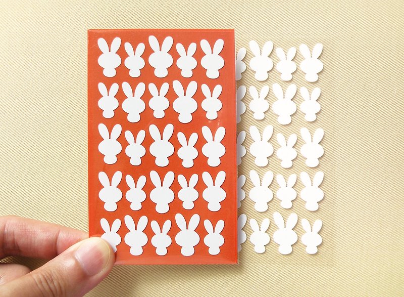 小兔貼紙 - 貼紙 - 防水材質 白色