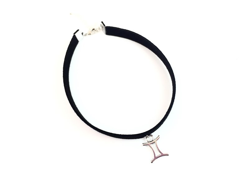 Gemini-Constellation Necklace - Necklaces - Genuine Leather Black