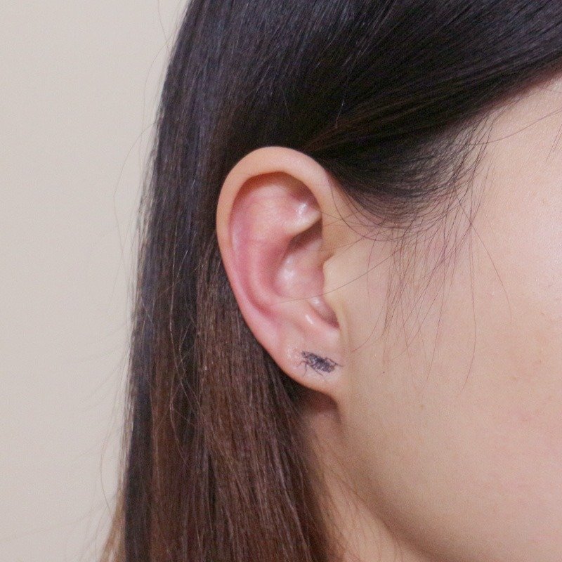Ear Monster-Xiaoqiang [pseudo] earrings/earrings - Earrings & Clip-ons - Other Materials Black