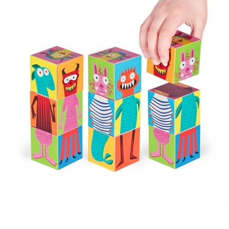 【pukaca手作益智玩具】紙積木系列 - 小怪獸 II - 嬰幼兒玩具/毛公仔 - 紙 多色