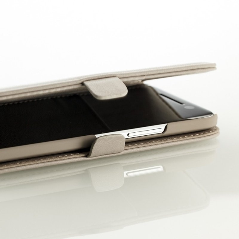 SIMPLE WEAR HTC 10 special standing side flip leather case - gray (4716779655742) - อื่นๆ - วัสดุอื่นๆ สีเทา