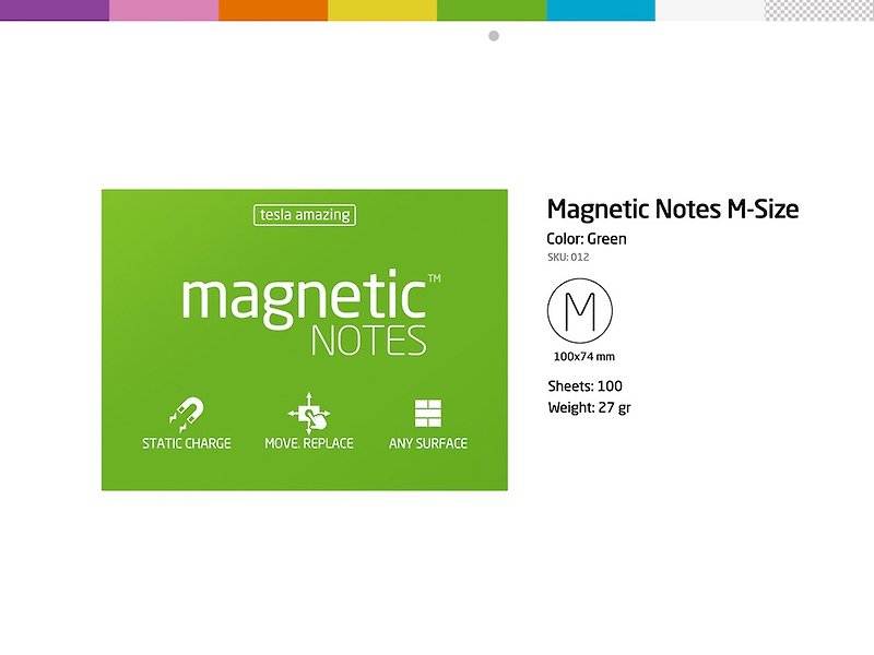 /Tesla Amazing/ Magnetic Notes M-size green - สติกเกอร์ - กระดาษ สีเขียว
