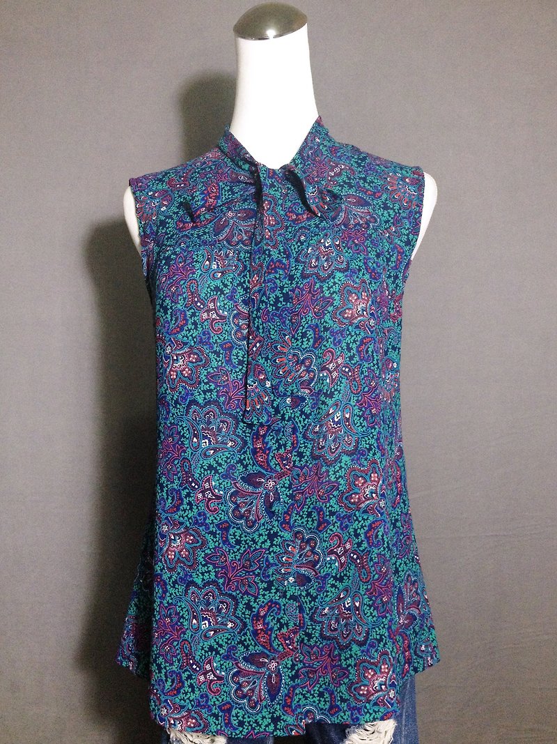Ping-pong vintage [vintage shirt / tie totem violet chiffon sleeveless vintage shirt] abroad back VINTAGE - Women's Shirts - Polyester Multicolor