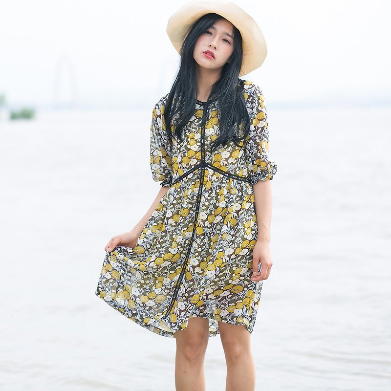 陳庭妮フェア2016夏の新しいオリジナルデザインが薄い女性モデルはファンファンシードレスファッションドレスの芸術でした