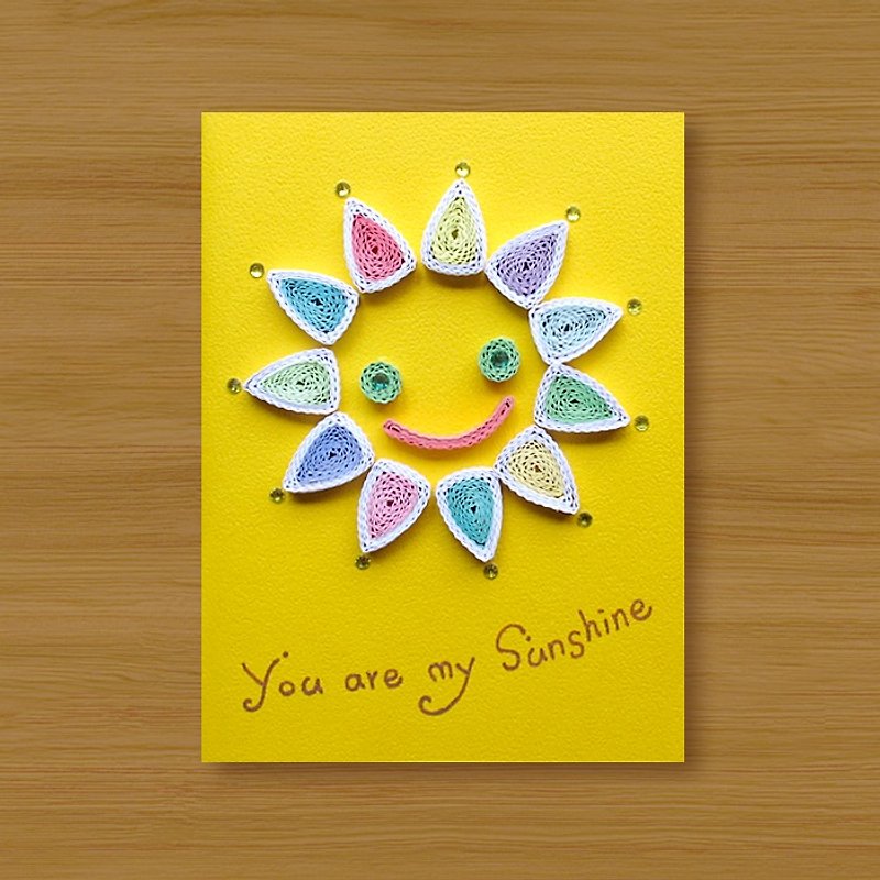 Hand-rolled paper card _ You are my sunshine _B ... Valentine card - Cards & Postcards - Paper 