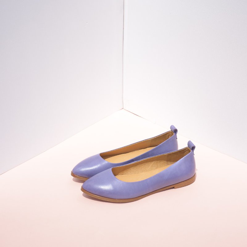 Simple tip Flats Flats | blue-purple (violet) - รองเท้าลำลองผู้หญิง - หนังแท้ สีม่วง