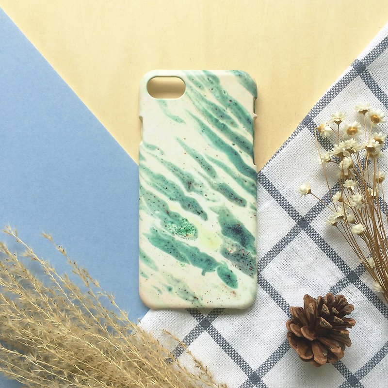 Retro green blue with yellow abstract drawing. Matte Case (iPhone, HTC, Samsung, Sony) - Phone Cases - Plastic Yellow