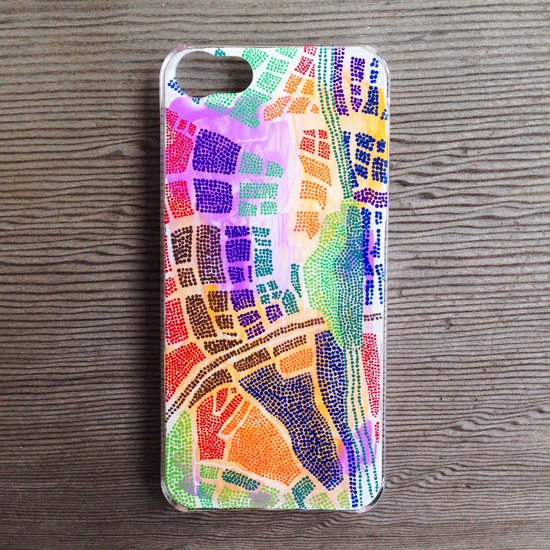 世界に一つの手描きスマホケース(地図) - 其他 - 塑膠 紫色