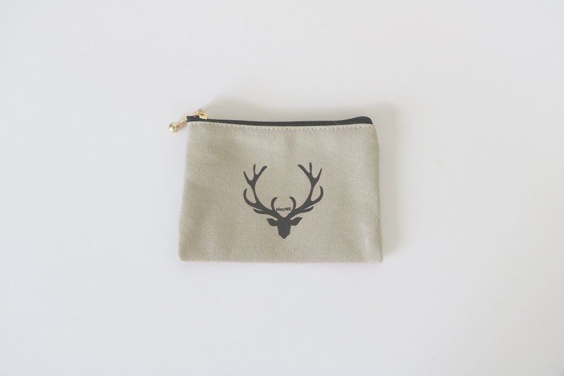 MaryWil Coin Bag-Antlers - กระเป๋าสตางค์ - วัสดุอื่นๆ สีกากี