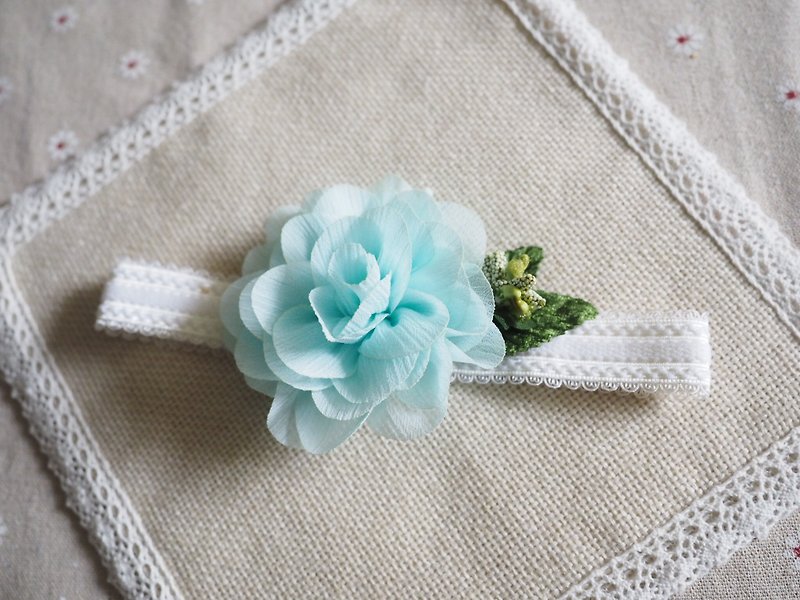 Handmade fabric flower baby/ kid headband - Bibs - Other Materials Green