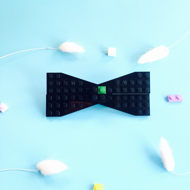 BOWTIE系列 手工 限量 積木 領結發飾 一物多用 bow tie - 領帶/領帶夾 - 其他材質 黑色