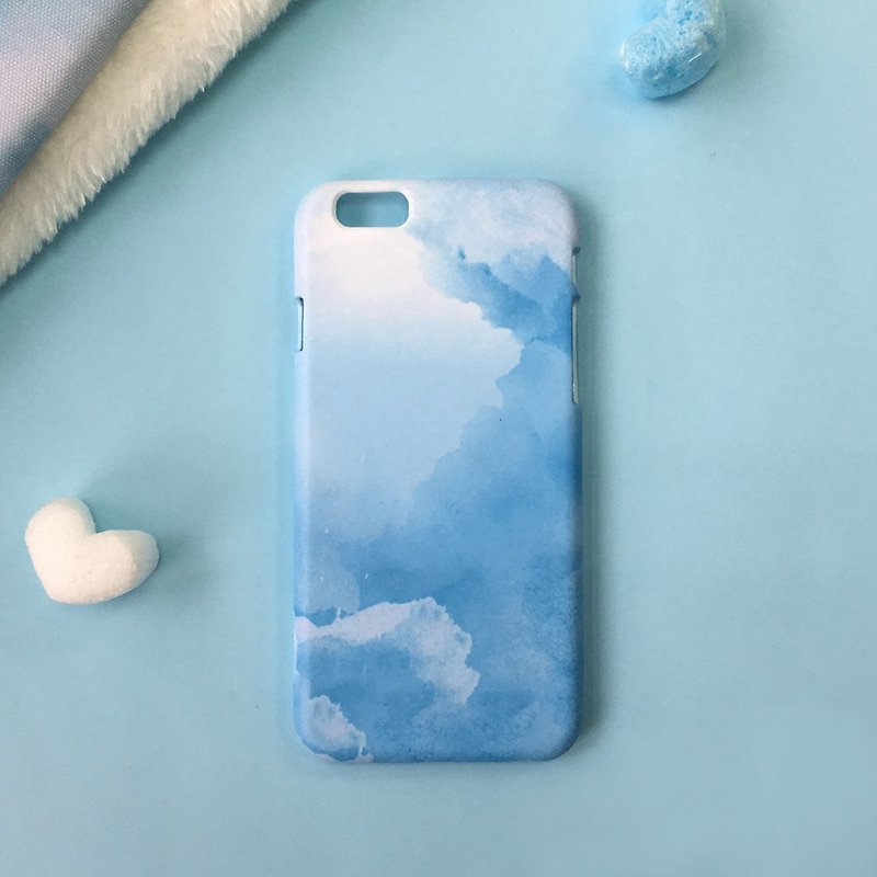 Plastic Phone Cases Blue - Cloud Blue - iPhone (i5.i6s, i6splus) / Android (Samsung Samsung, HTC, Sony) Original Mobile Shell / Case / Customizable / Christmas Gift