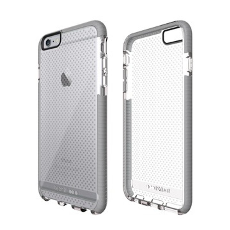 British super Tech21 Impact Evo Mesh iPhone 6 / 6S Plus crash protection soft shell - Transparent Grey (5055517399654) - Phone Cases - Other Materials Gray