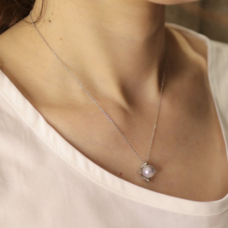 [夜座]リネン海水真珠ネックレス | 捨てられた真珠 - ネックレス - 真珠 