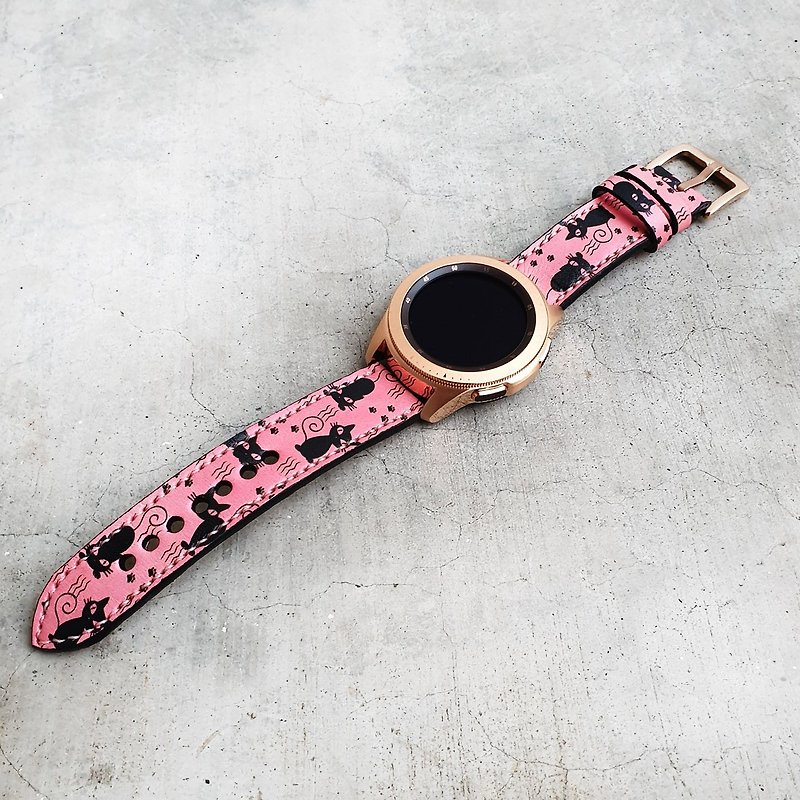 Galaxy手錶皮帶快速釋放彈簧條 - 錶帶 - 真皮 粉紅色