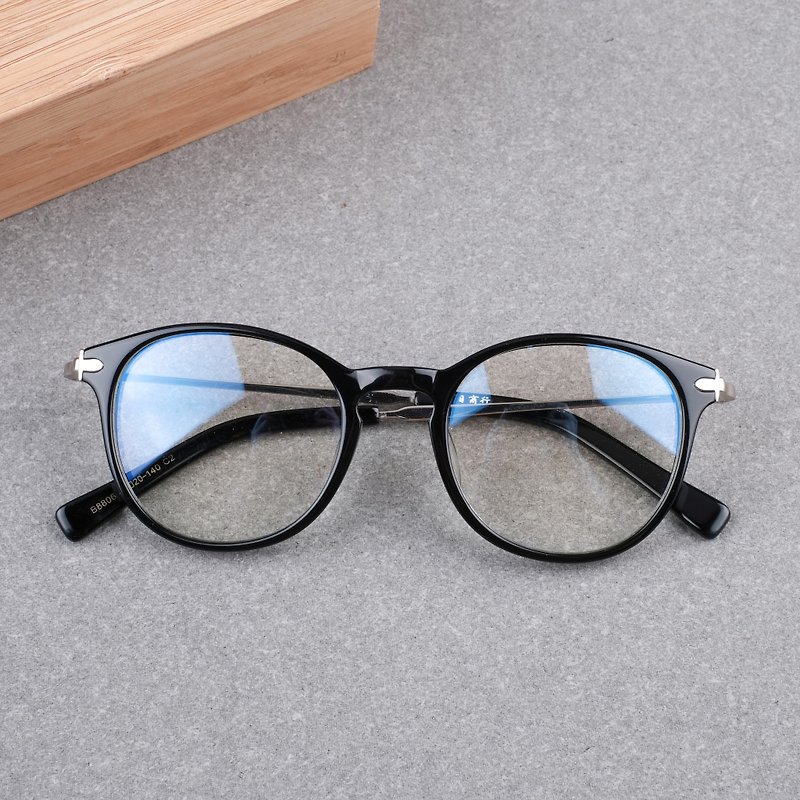 [welfare] Korean retro round frame glasses frame glasses for men and women - Glasses & Frames - Other Materials Black