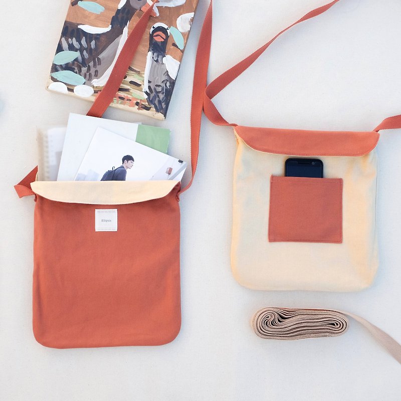 4-way Toast - Brick / Light khaki - Messenger Bags & Sling Bags - Cotton & Hemp Orange