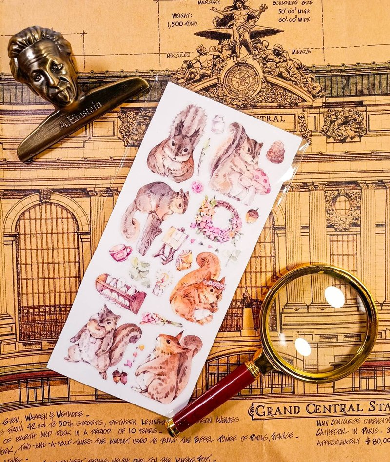 KR500覓食松鼠 Foraging squirrel/ Transfer Stickers - สติกเกอร์ - พลาสติก 