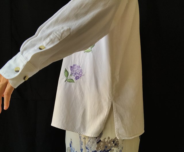 American-made embroidery floral shirt - Shop homiselects Women's