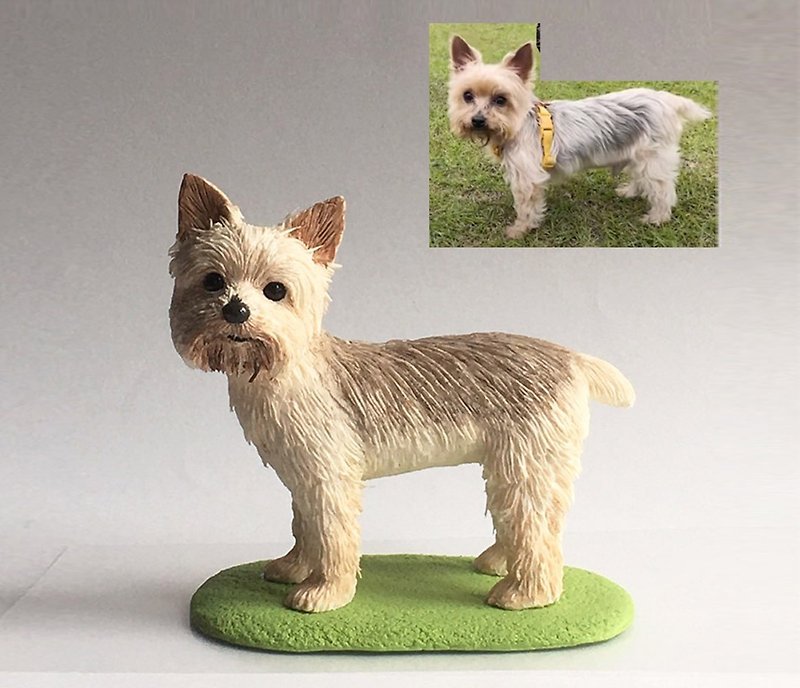 Customized Yorkshire Terrier Pets on the Grass - Custom Pillows & Accessories - Clay 