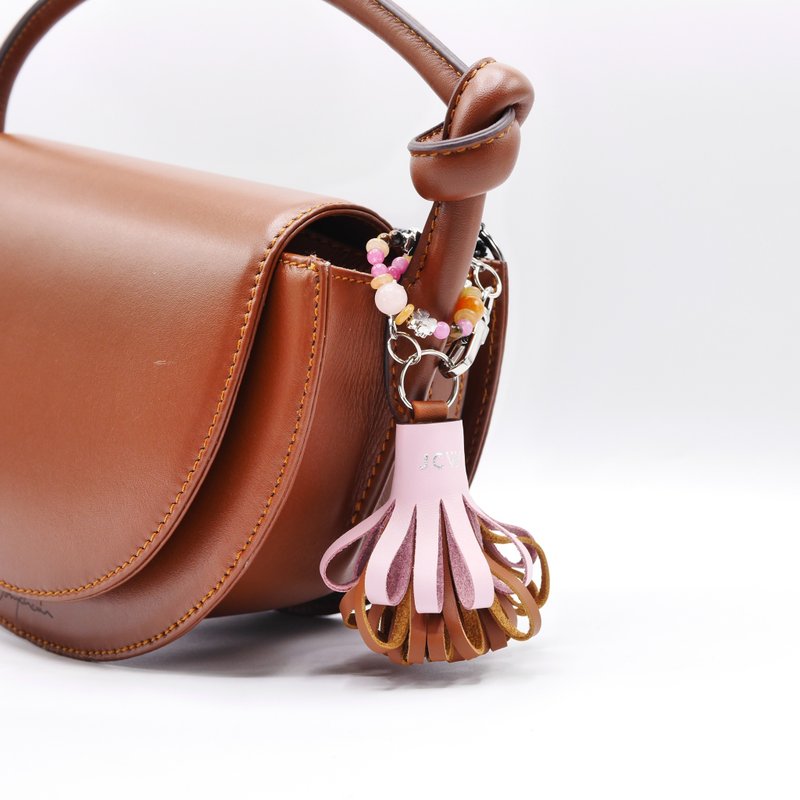 幸運符 Lucky Cat Charm Keyring 鑰匙圈 牛革 貓爪 - 天然寶石 - 鑰匙圈/鑰匙包 - 寶石 多色