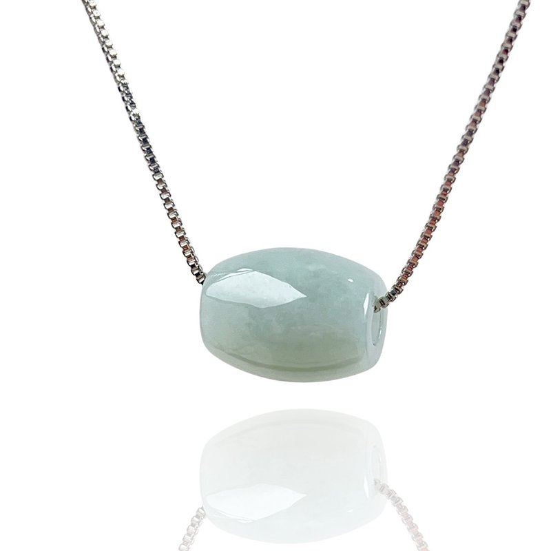 [Everything goes well] Light Green Jade Passepartout Necklace | Natural Burmese Jade A-grade | Gift - Necklaces - Jade Green