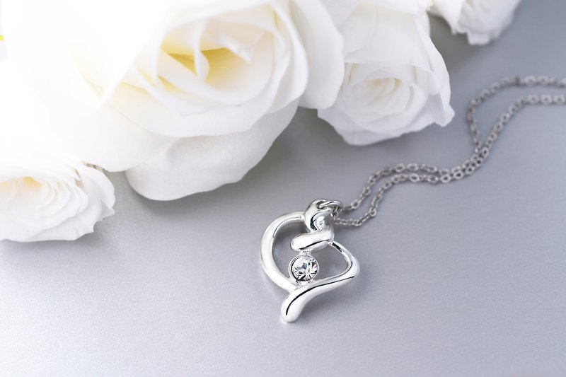 Heart Lock Series Twisting Heart-shaped Design Necklace (NLAJA0894N-1) - Necklaces - Silver Silver