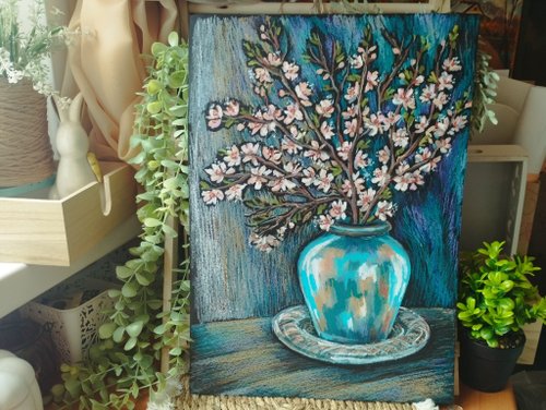 花の絵画をパステル画で描いたダン・パルトゥーシュの花の絵