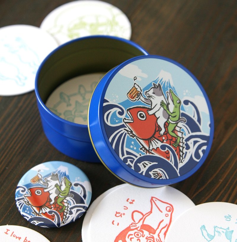 ギフト缶　鯛に乗って　ブルー - 禮物盒/包裝盒 - 其他金屬 藍色