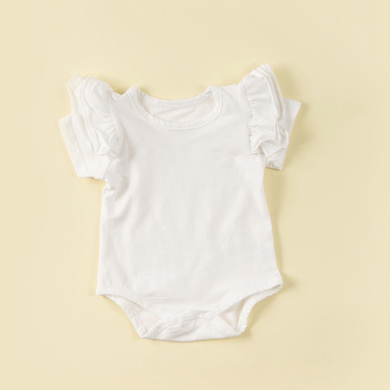 グッドデイブロッサムフリルふくらんでいる袖の女の赤ちゃんのジャンプスーツ（マルチカラー） - ロンパース - コットン・麻 多色