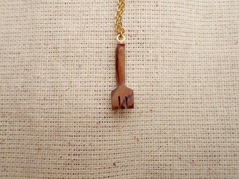 fork necklace - Necklaces - Wood Brown