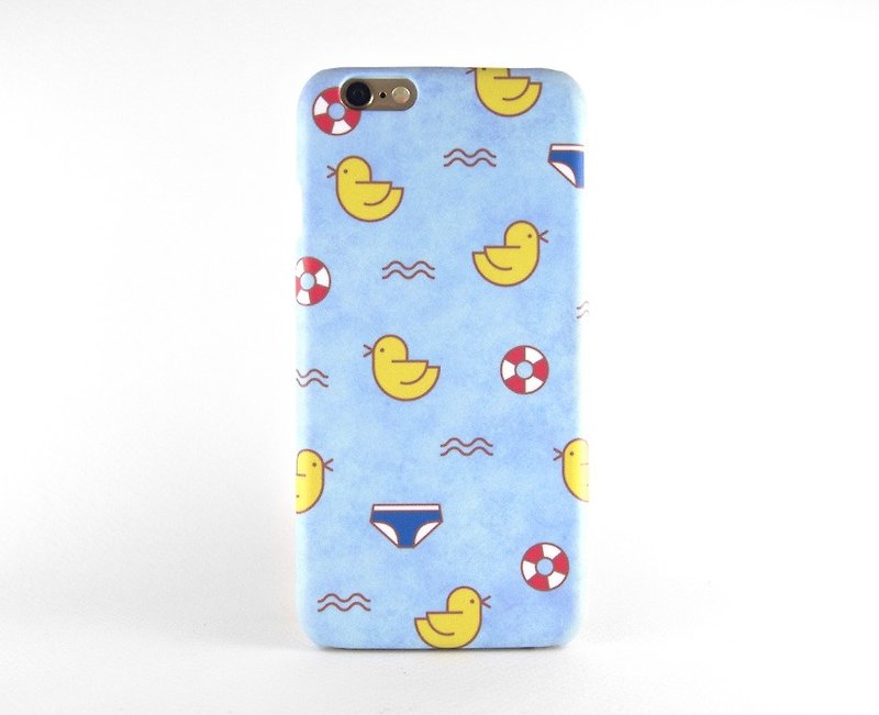Baby ducks taking a bath iPhone case 手機殼 เคสมือถือเป็ดน้อย - 手機殼/手機套 - 塑膠 藍色