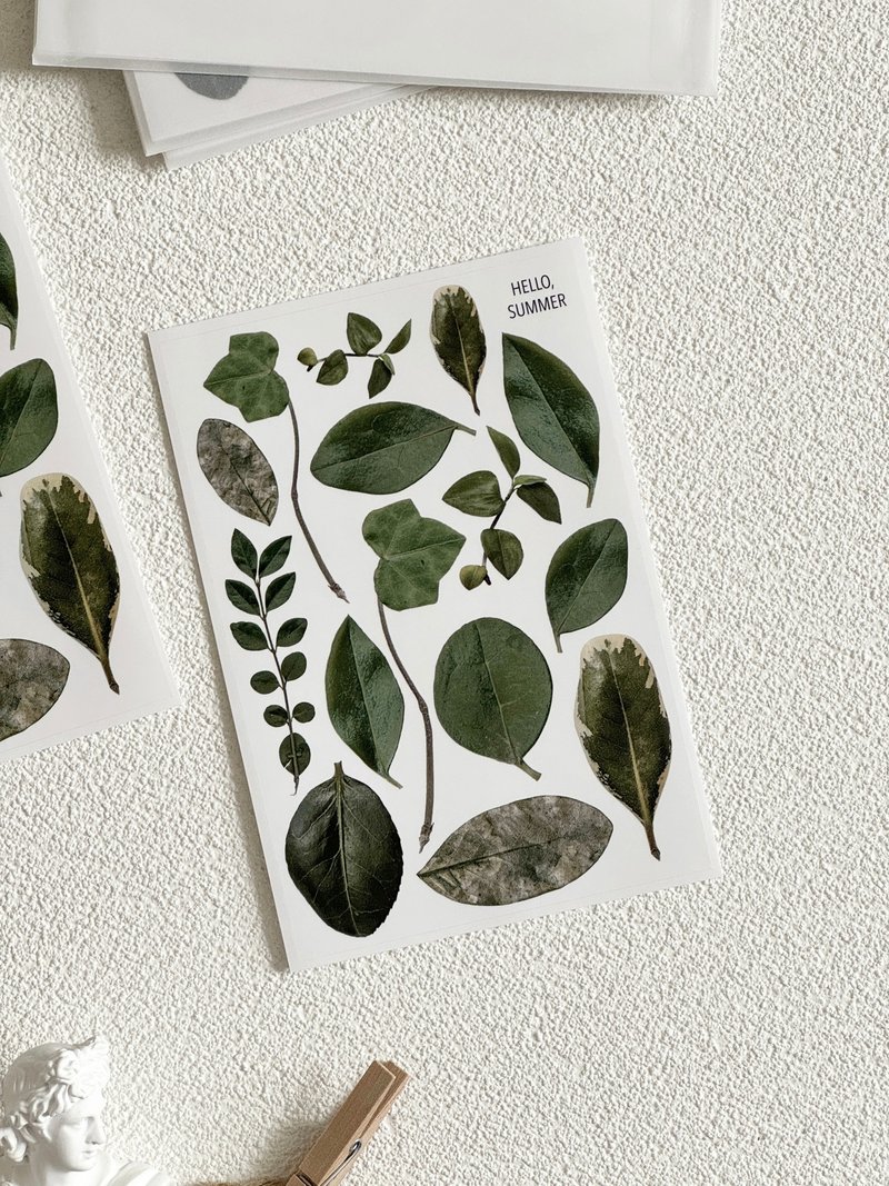 leaf actual images sticker - 貼紙 - 紙 